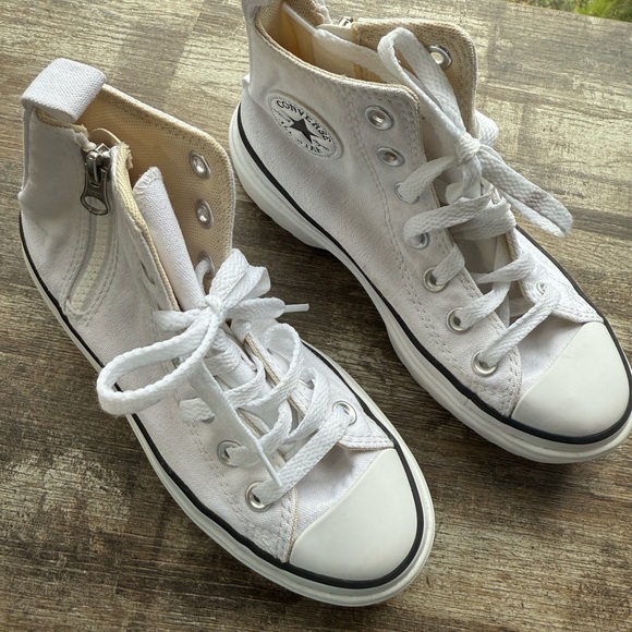 Converse Kids White High-Top Sneakers - Picture 2 of 13